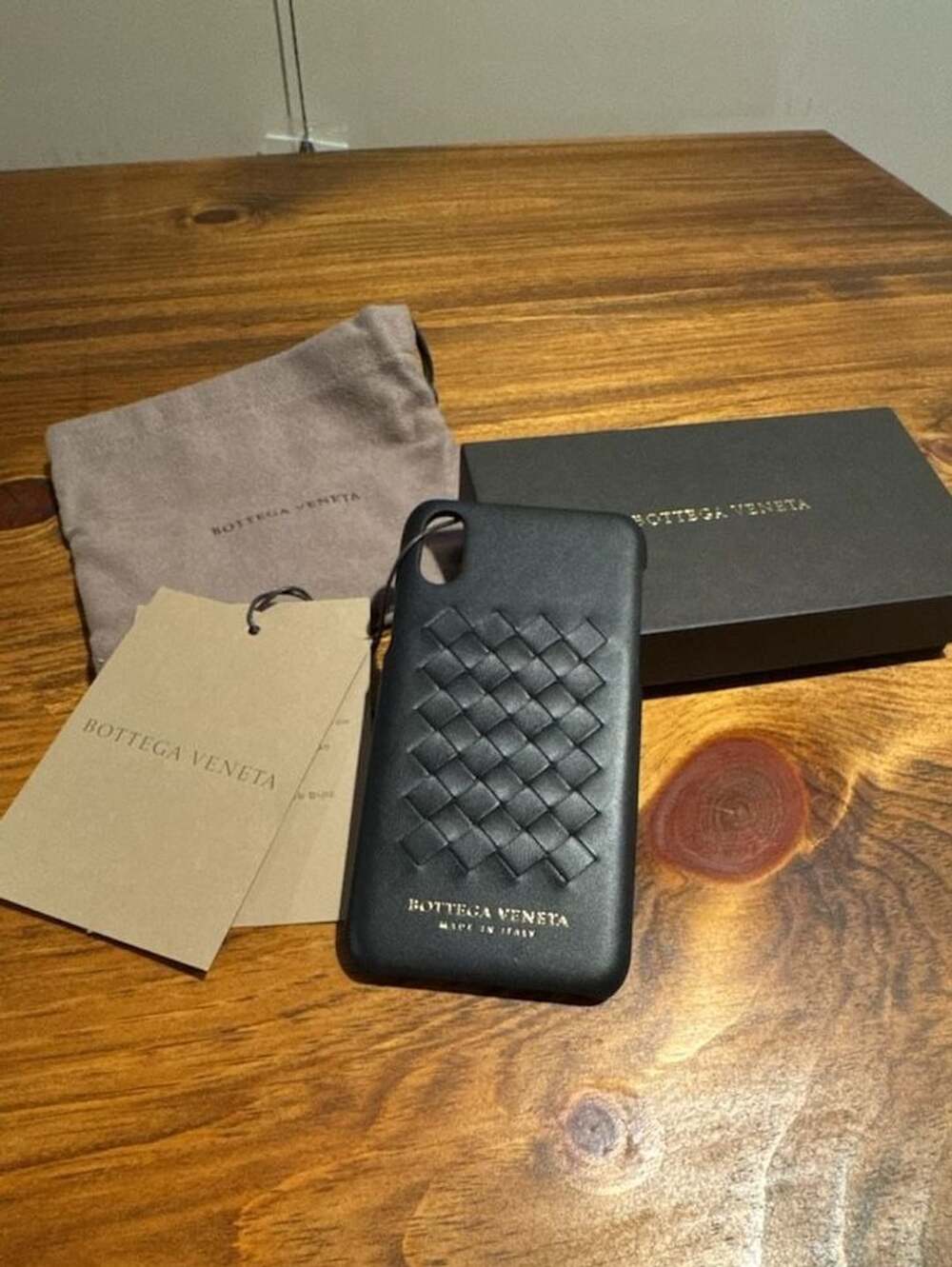 Bottega Veneta Intrecciato Weave-Motif Leather iPhone X/XS Case Black